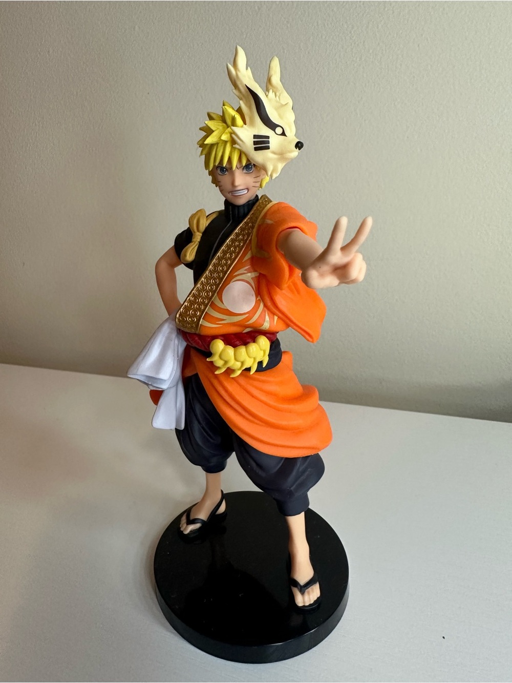 Naruto-Inspired Orange Fox Mask Action Figure - Collectible action figure